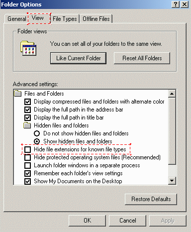 Folder options